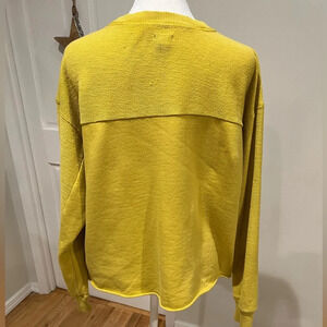 Women’s Aerie distressed collar lightweight yellow sweater size m